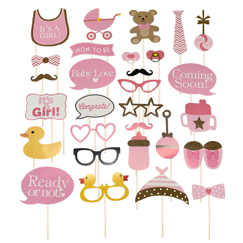 Babyshower Rekvisitter (Pink)