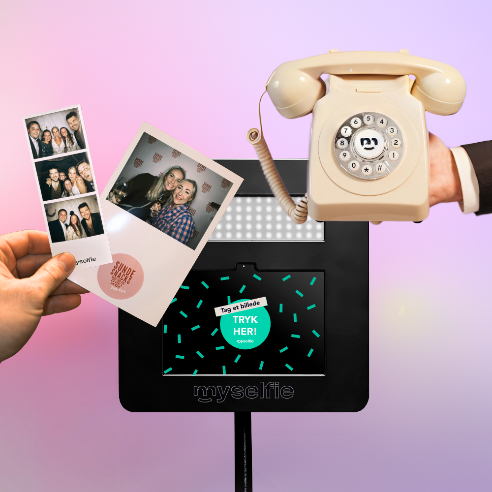 Myselfie Premium | Photo Booth med print & vores populære lydgæstebog