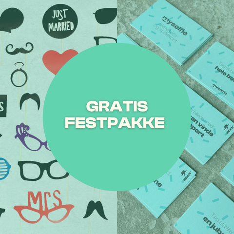 Gratis Festpakke (Sjove rekvisitter + 64 aktivitetskort)
